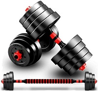 2 in 1 30kg Dumbbells and Barbells Set with Gloves