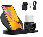 3 in 1 Docking Station for AirPods Apple Watch 3/2/1, 7.5W for iPhone XS/XS Max/XR/X /8/8 Plus, 10W Fast-Charging for Samsung Galaxy S9/ S9 Plus/Note 8/ S8/ S8 Plus