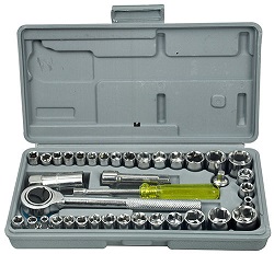 PREMIUM 40 PIECES 1/4" & 3/8" DRIVE SOCKET SET TOOL KIT TORX RATCHET DRIVER