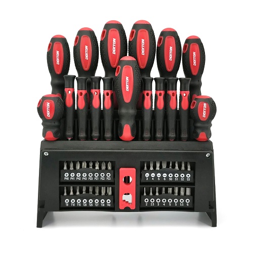 Dekton 50pc Magnetic Precision Torx Pozi Hex Slotted Phillips Screwdriver Set