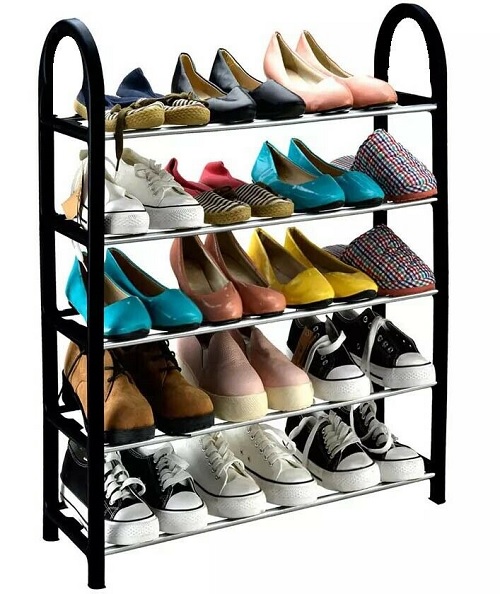 EFG 5 Tier 15 Pairs Shoe Rack Stand Storage Self Organiser Lightweight Compact Space