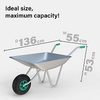 65L Wheelbarrow Heavy Duty Galvanised Home Garden Metal Cart Pneumatic Tyre