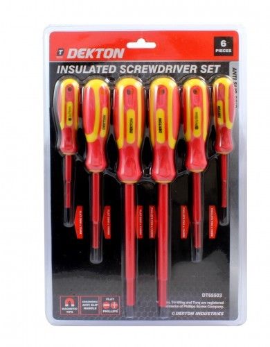 6pc Screwdriver Set DIY Professional Flat Phillips Anti-slip Insulated Magnetic