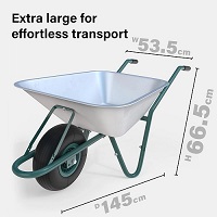 85L Wheelbarrow Heavy Duty Galvanised Home Garden Metal Cart Pneumatic Tyre