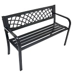 Black Lattice garden Bench