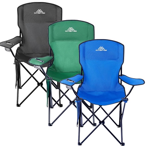 EFG Camping Chair Lightweight Folding Portable with Cup Holder and Side Pocket Camp