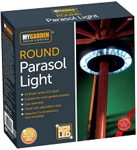 Garden Parasol Umbrella 24 LED Light Patio Grass Veranda Terrace Festive Party