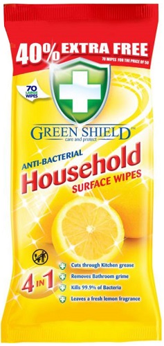 Greenshield Anti Bacterial Household Surface 70 Wipes