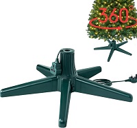 360° Rotating Christmas Tree Stand, Revolving Artificial Christmas Tree Base Stand, Adjustable Rotatable Artificial Christmas Tree Holder for Home Party Festival Decor for Up to 8ft and 35kg Trees