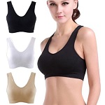 3 x  NEW WOMENS LADIES SEAMLESS CROP TOP COMFORT BRA SPORTS VEST STRETCH SHAPEWEAR