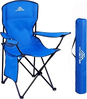 Vivo Technologies Camping Chair Lightweight Folding Portable Camping Chair with Cup Holder and Side Pocket 120kg Capacity for Outdoor, Fishing, Picnics, Travel Blue