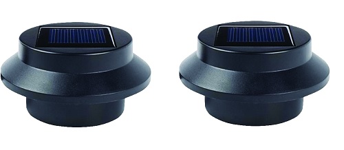 2x LED Solar Power Garden Lights Gutter Fence Wall Roof Outdoor Security