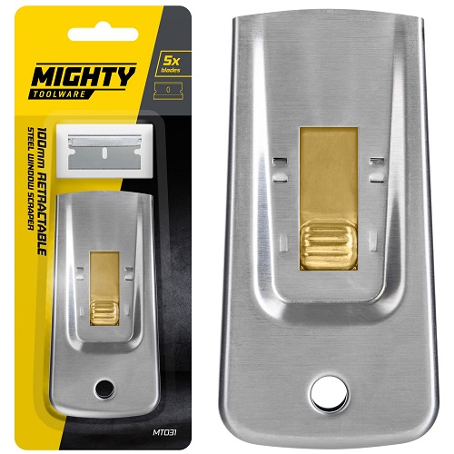  Mighty Single Edge Razor Blade Scraper Window Clean Paint Tool with 5 Blades