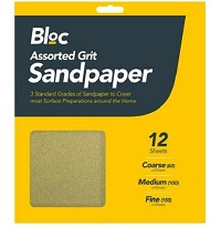 12 Sheets Assorted Grit Sandpaper Mixed Grit Fine Medium Coarse Sand Paper Paint