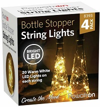 4 Pack Bottle Stopper String Lights with 80 LEDs - Christmas Table Decoration