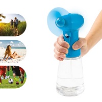 Blue Water Mist Spray Handheld Fan Cooling Battery Sports Home Office 400ml