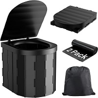 Foldable Toilet Compact Portable Toilet Potty Loo with Seat Outdoor Travel Camping Toilet with Lid Fishing Toilet, Campervan Toilet, Collapsible Toilet Bucket, Portable Loo, Camping Loo, Camping WC