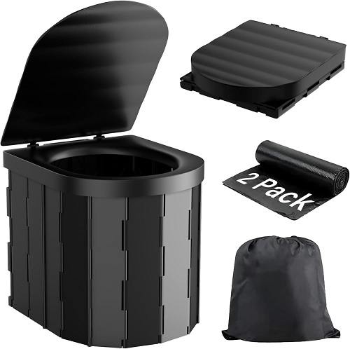 Foldable Toilet Compact Portable Toilet Potty Loo with Seat Outdoor Travel Camping Toilet with Lid Fishing Toilet, Campervan Toilet, Collapsible Toilet Bucket, Portable Loo, Camping Loo, Camping WC