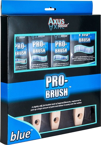 Axus Dcor Pro-Brush Brush Set - Blue (4 Pieces)