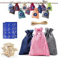24 Pack Christmas Advent Calendar Bags