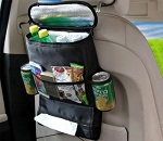 Car Back Seat Cooler Bag & Organiser Multi-Pocket Cooler Storage Shopping Bag
