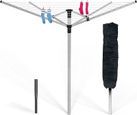 Add a review for: Premium Aluminium 4 Arm 50M Rotary Washing Line, Anti-rust Adjustable in Height 120-180cm,Heavy Duty Rotary Dryer with Ground Spike and Cover,Rotating...