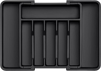 Cutlery Drawer Organiser Expandable Utensil Tray Compact Drawer Divider for Kitchen Adjustable Silverware and Flatware Holder Compact Plastic Storage