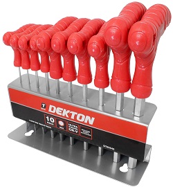10PC T-Handle Hex Allen Key Set Strong CR-V With Key Holder Professional Pro DIY