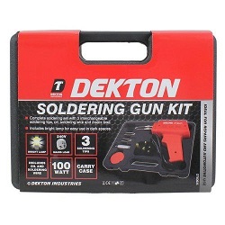 Dekton Soldering Gun Set With Bright Lamp & Accessories DT60935 New