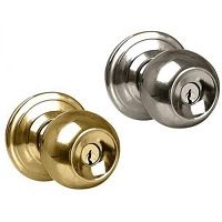 Stainless Steel /gold Door Handle Knob Entrance Locking Key Turn Bathroom Bedroom