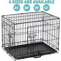 Dog Crate Extra Large Puppy Pet with Removal Tray & 2 Doors Folding Cage Train