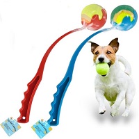 6 Pack Dog Ball Thrower Launcher Tennis Ball Pet Fetch Toy Training Exercise