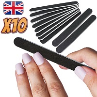 10 Pack Large Nail Files Black Emery Board