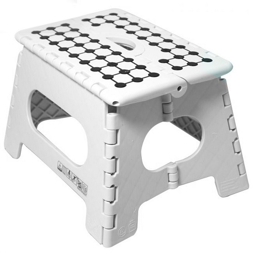 Dekton White Folding Step Stool 150kg Max Anti Slip Home Workplace Aid Ladder