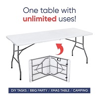4ft Folding Table Trestle Camping Party Picnic BBQ Market Stall Garden Portable
