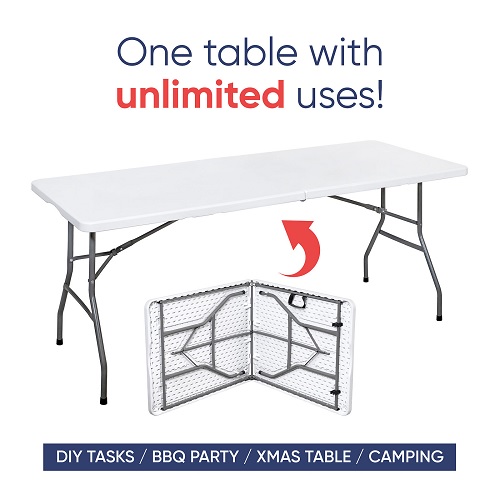 4ft Folding Table Trestle Camping Party Picnic BBQ Market Stall Garden Portable
