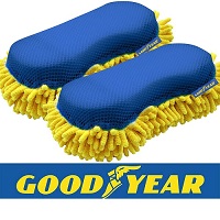 2Pcs Goodyear 2 in 1 Microfibre Noodle Sponge Valet Car Wash Cleaning Mesh Pad