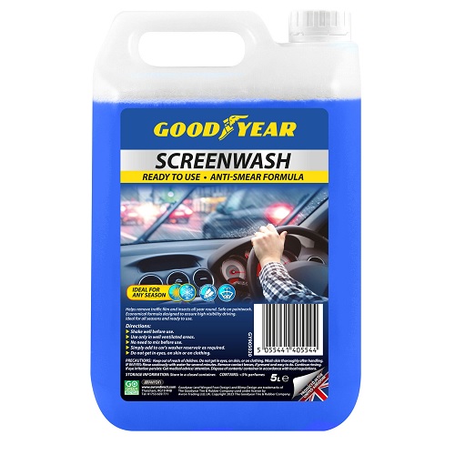 Goodyear 5 Litre Car Windscreen Wash Anti-Smear Screen Wash Clean Windshield 5L
