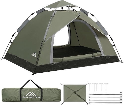 Camping Tent, Instant Pop Up Tent,Waterproof Dome Large Lightweight 4 Seasons Tent,with Removable Outer Tarpaulin & Carry Bag,Easy Set-Up