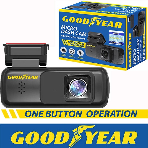 Goodyear Car HD Micro Dash Cam One Button Plug & Play Camera Video Recorder DVR