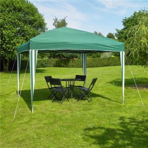 Kingfisher Pop Up Gazebo Party Event Tent 3 x 3m Green & White Steel Frame