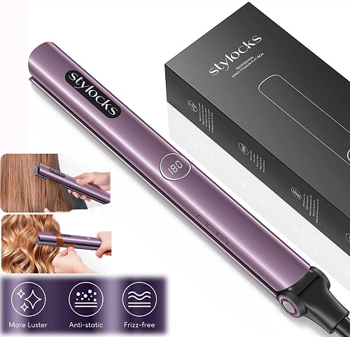 2 in 1 Hair Straightener Curling Iron | Nano-Titanium | 30s Heating | Ionic