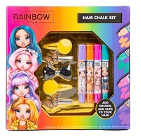 Girls Rainbow High Doll Hair Chalk Studio Set Gems Gel Glitter Hair Accessories