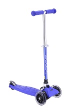 iScoot © Pro Mini Tilt Kickboard Mini T-Bar 3 Wheel Kick Scooter Bobbi Board for Boys / Girls / Children with LED Wheels - Dark Blue Oxide