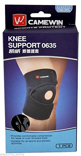 Camewin Professional Neoprene Patella Black Elastic Knee Brace Fastener Support Guard Gym Sport