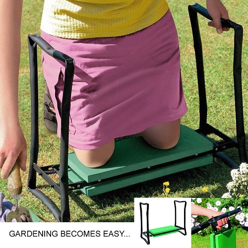 PORTABLE FOLDING GARDEN KNEELER FOR GARDENING KNEE PAD FOAM PADDED SEAT STOOL 