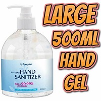 Large 500ML Hand Gel Sanitiser 70% Alcohol Antibacterial Anti-Bacterial 99.9%
