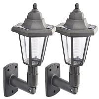 Add a review for: 2 X LED Solar Power Wall Lantern Lamp Sun Lights Black Outdoor Mount Garden