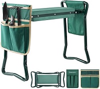 Garden Kneeler with Handles,2-in-1 Soft Foam Kneeling Pad, Portable Kneeler Seat With Two Sides Removable Tool Pouch,Folding Padded Garden Kneeler,Lightweight Gardening Stool Bench for Gardening