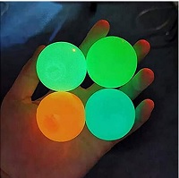 ASDVB Stress Ball, Luminous Sticky Wall Balls Toys, Stress Ball Slowly Fall, Fluorescent Stress Relief Balls Game Catch Ball Decompression Sticky Balls